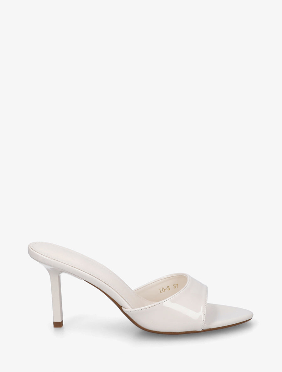 Mules vernies à talon - Beige - 1
