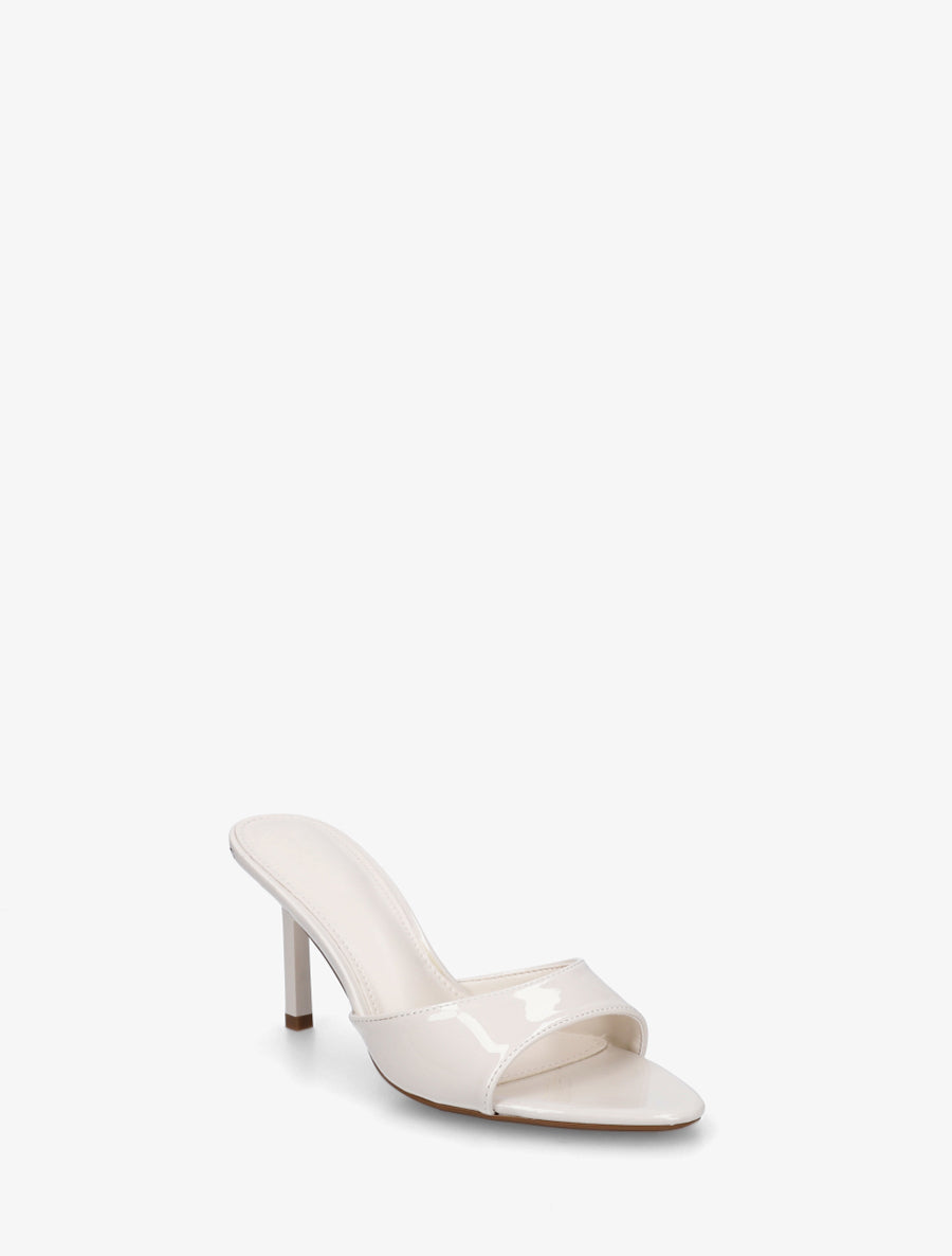 Mules vernies à talon - Beige - 2