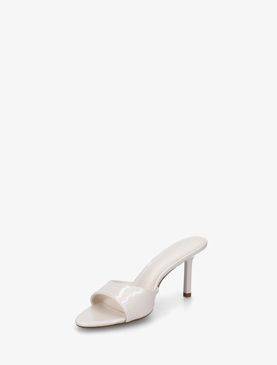 Mules vernies à talon - Beige - 3
