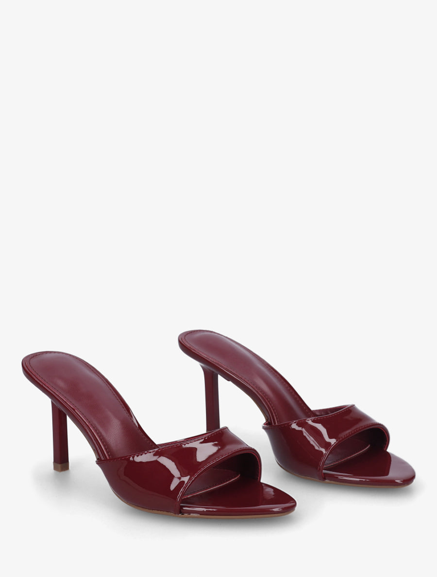 Mules vernies à talon - Bordeaux - 4