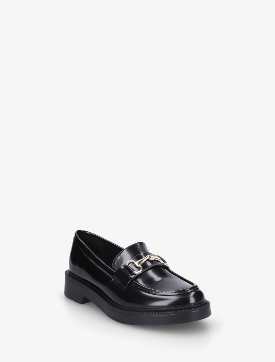 Mocassins en simili à bijou métallique - Noir - 2