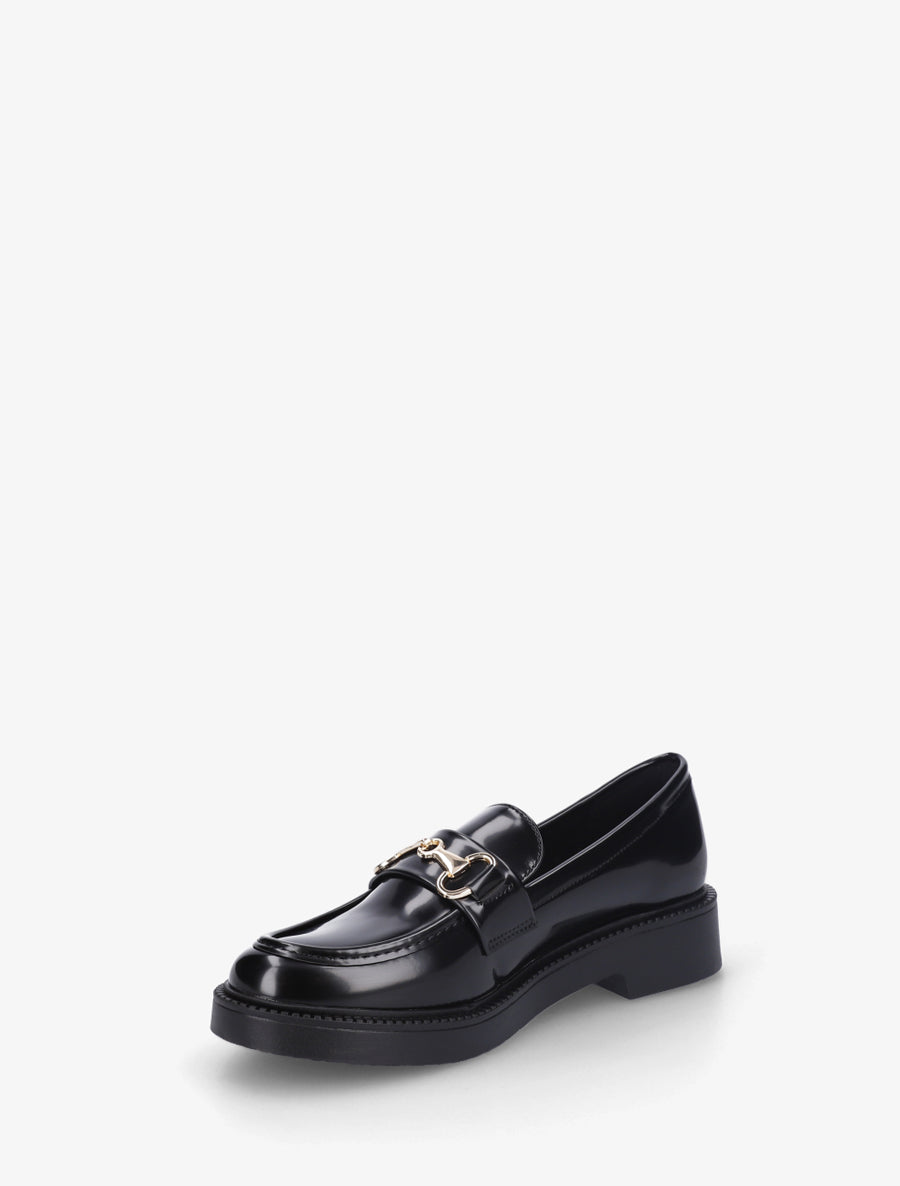 Mocassins en simili à bijou métallique - Noir - 3