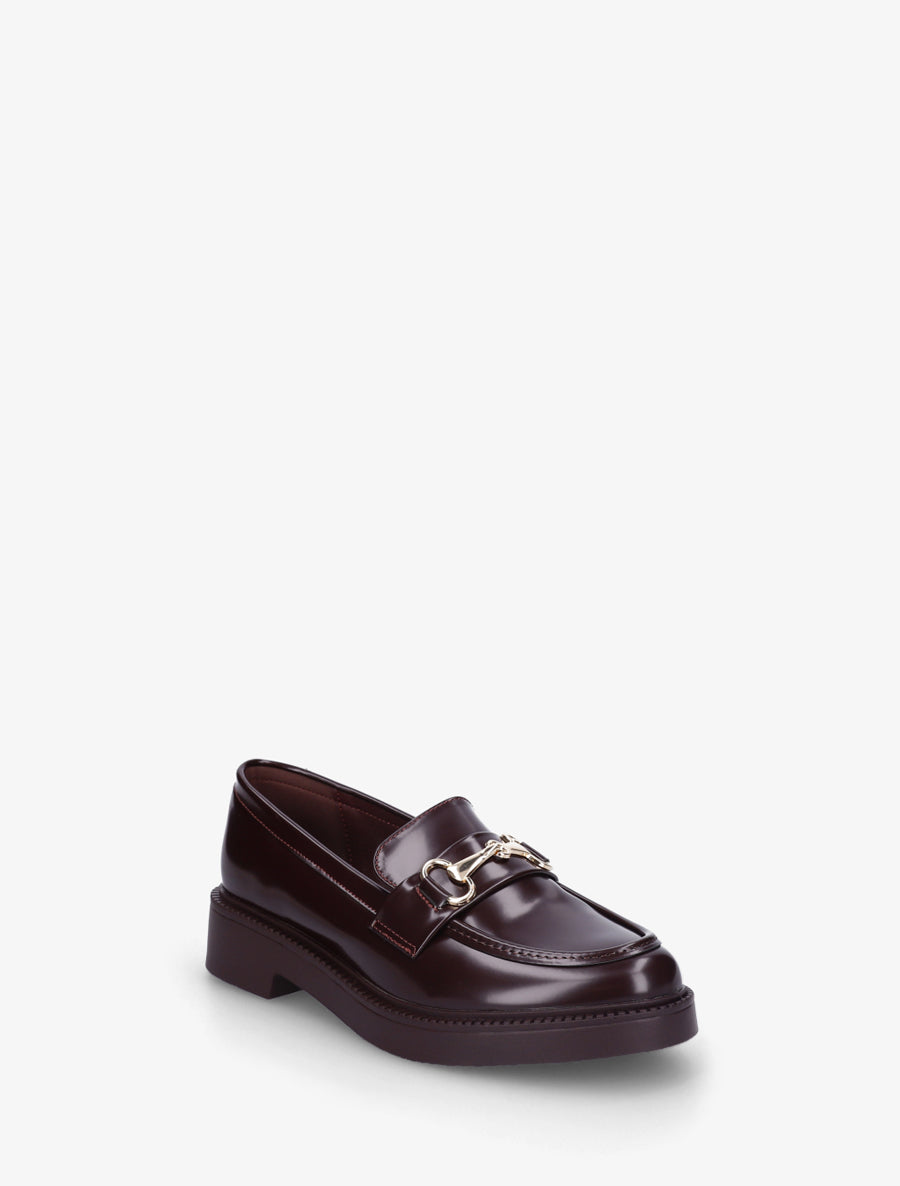 Mocassins en simili à bijou métallique - Bordeaux - 2