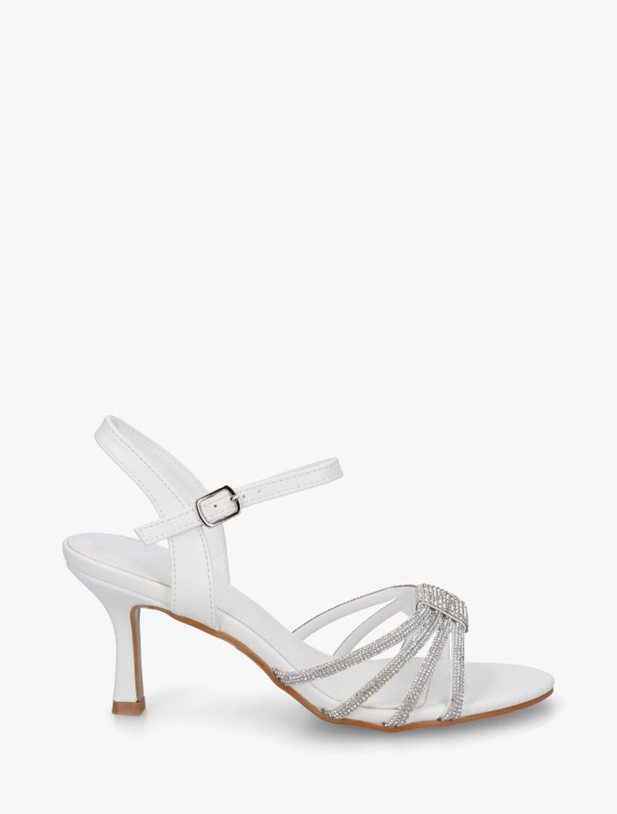 Sandales à bride à strass - Blanc - 1