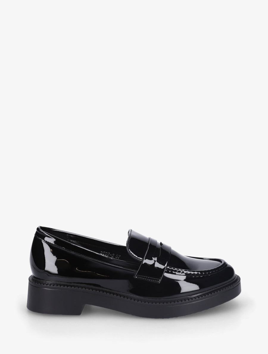 Mocassins en simili vernis - Noir - 1
