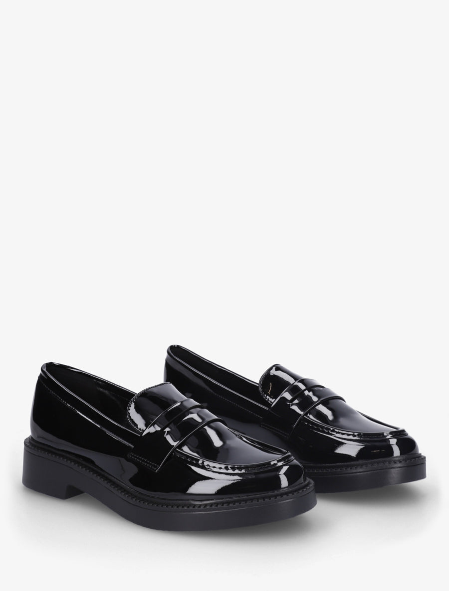 Mocassins en simili vernis - Noir - 4
