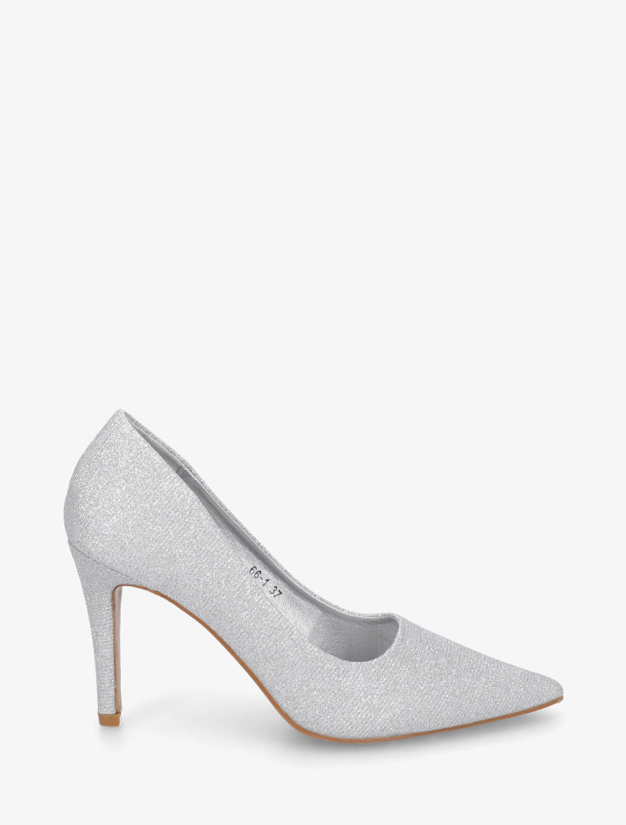 Escarpins pailletés à talon aiguille - Argent - 1