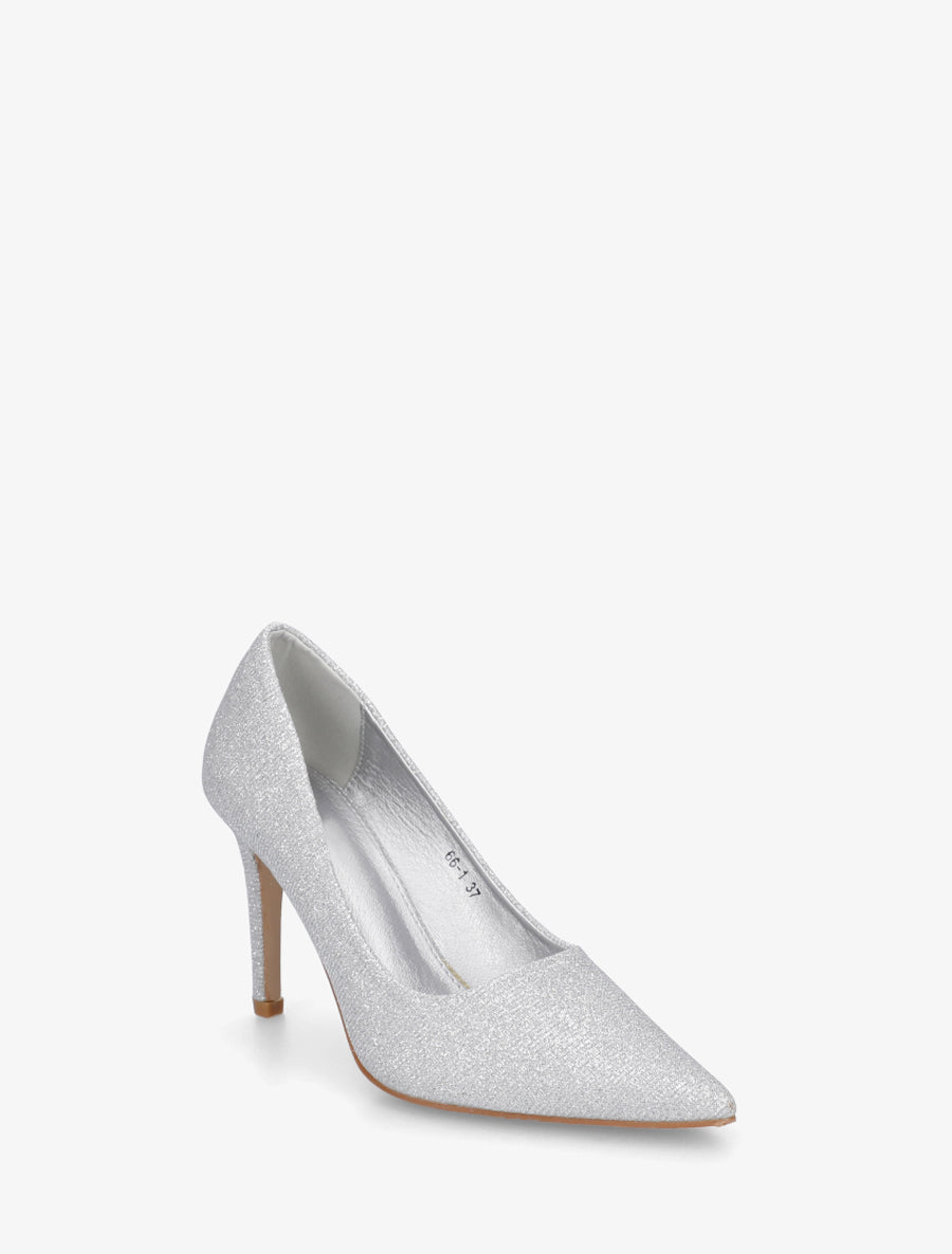 Escarpins pailletés à talon aiguille - Argent - 2
