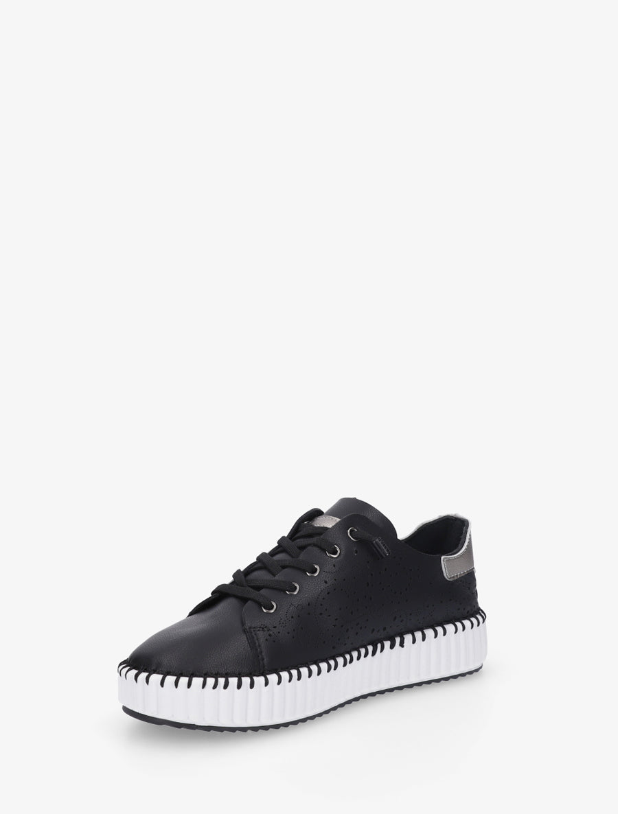 Sneakers souples à motifs ajourés - Noir - 3