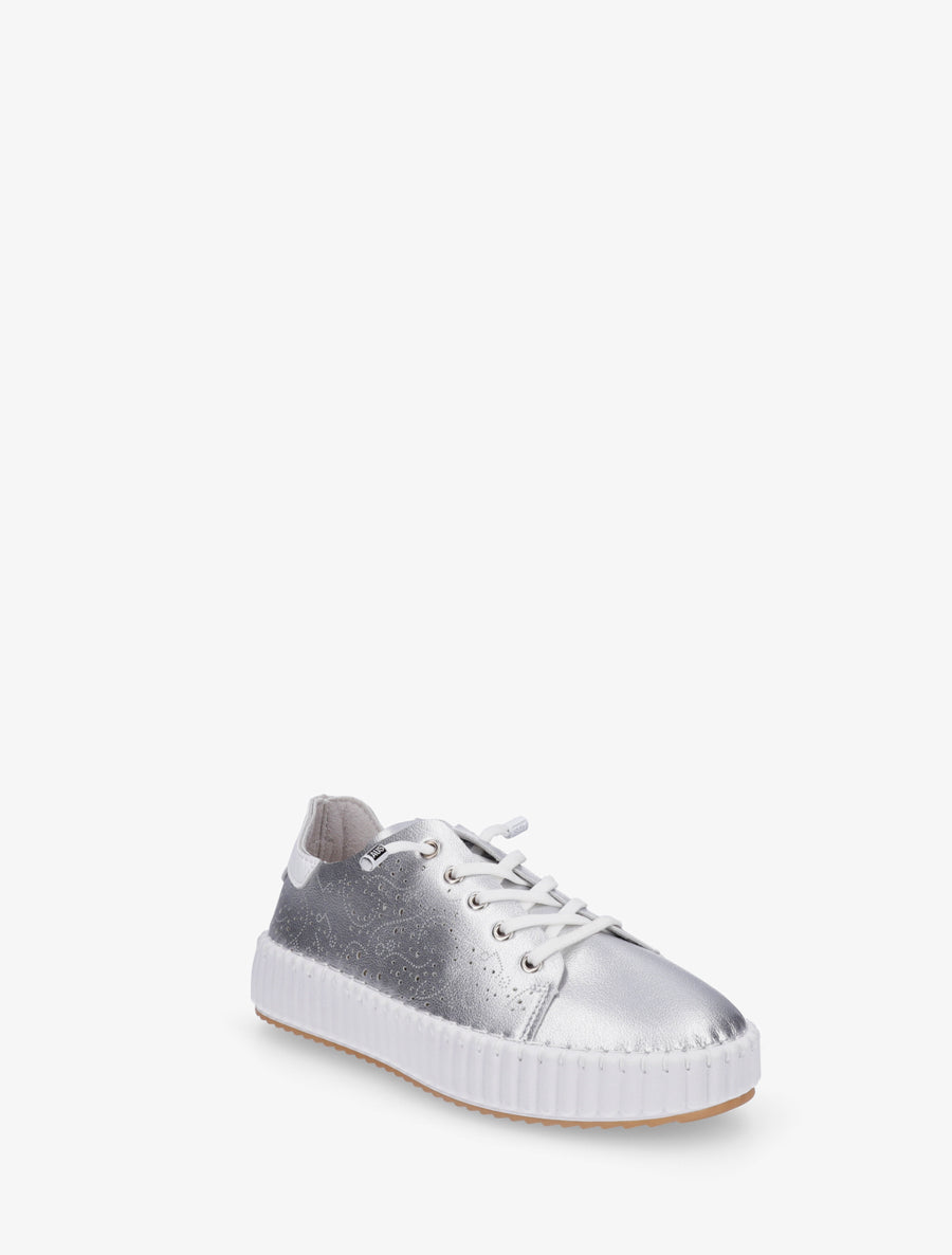 Sneakers souples à motifs ajourés - Argent - 2