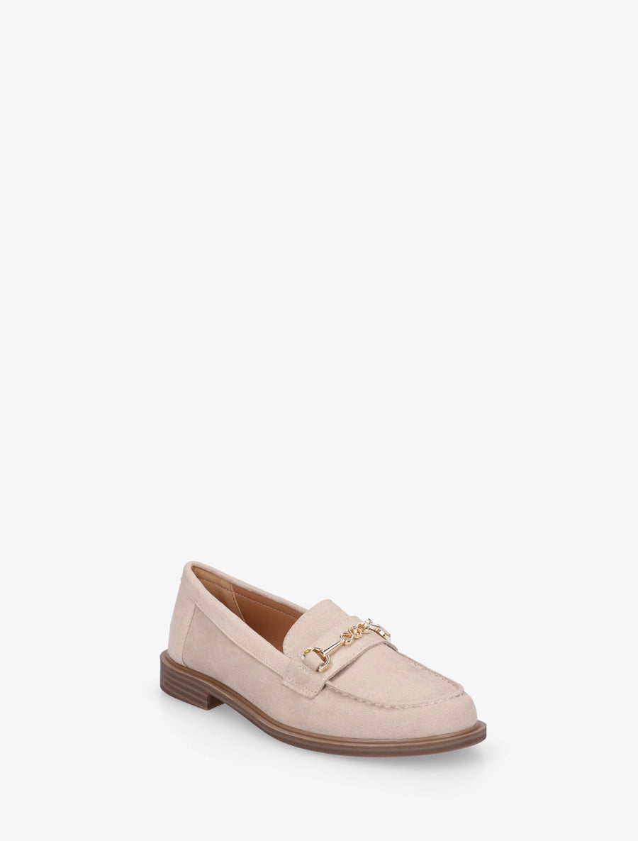 Mocassins en suédine à boucle métallique - Beige - 2