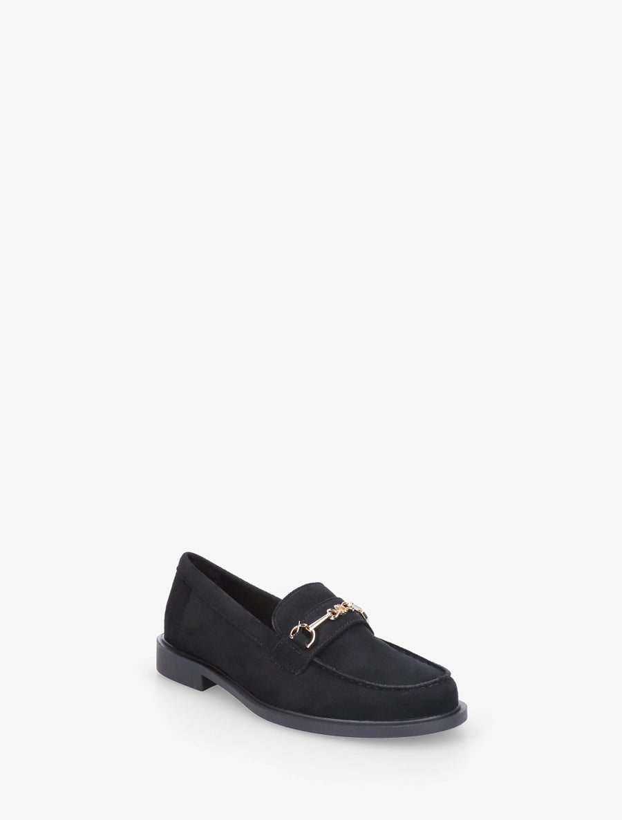 Mocassins en suédine à boucle métallique - Noir - 2
