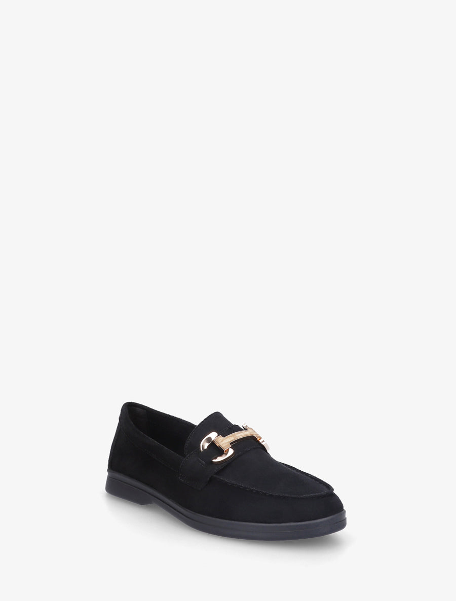 Mocassins en suédine à boucle et semelle plate - Noir - 2