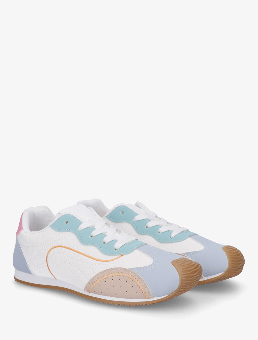 Sneakers texturés effet nubuck - Vert d&