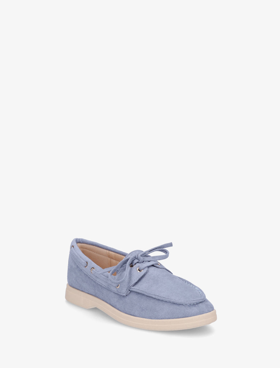 Mocassins en suédine à lacets - Bleu clair - 2