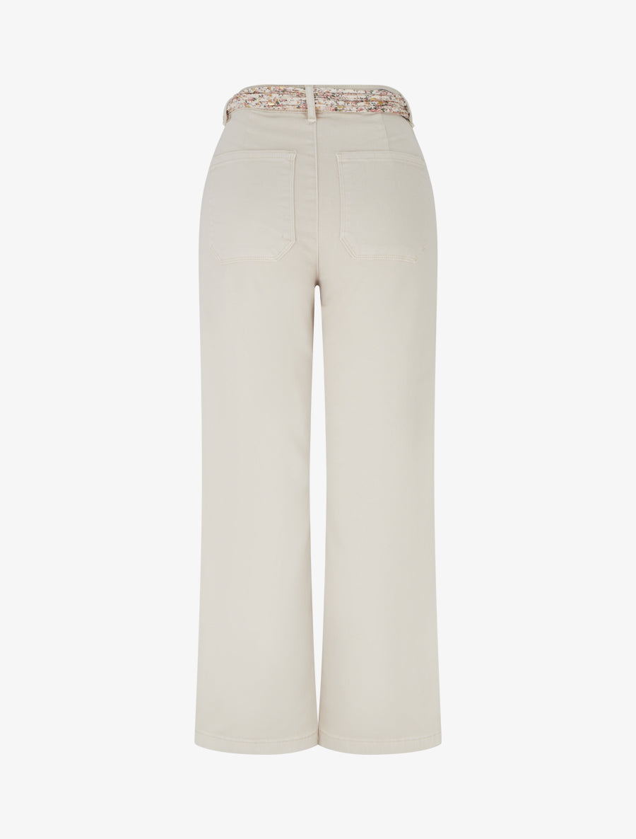 Jean à boutons décoratifs stylisés - Beige - 2