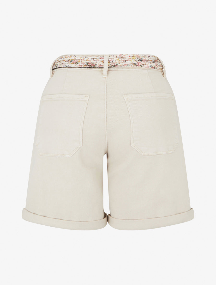 Short uni à ourlets - Beige - 2