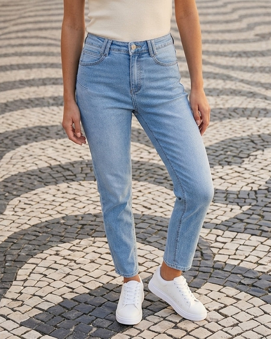 Jean classique coupe mom fit - Bleu