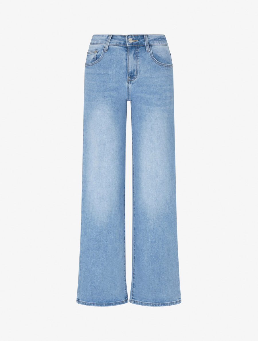 Jean wide leg coupe droite - Bleu - 1