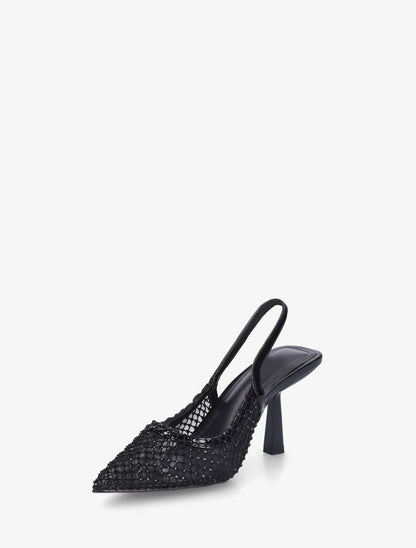 Escarpins pointu à strass - Noir - 3