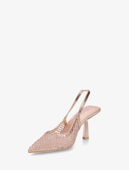 Escarpins pointu à strass - Rose gold - 3