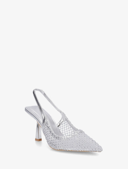 Escarpins pointu à strass - Argent - 2