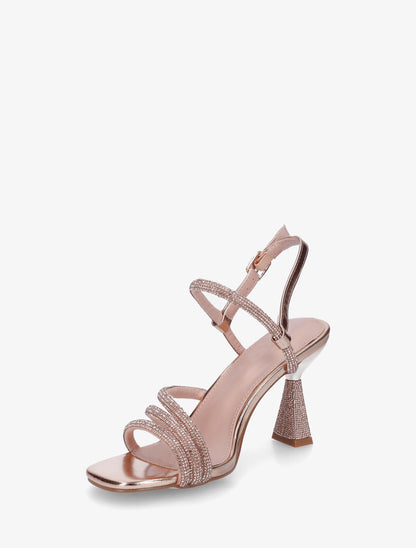 Sandales à talon strassés - Rose gold - 3