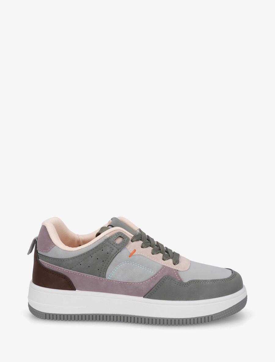 Baskets effet nubuck à semelle épaisse - Vert d&