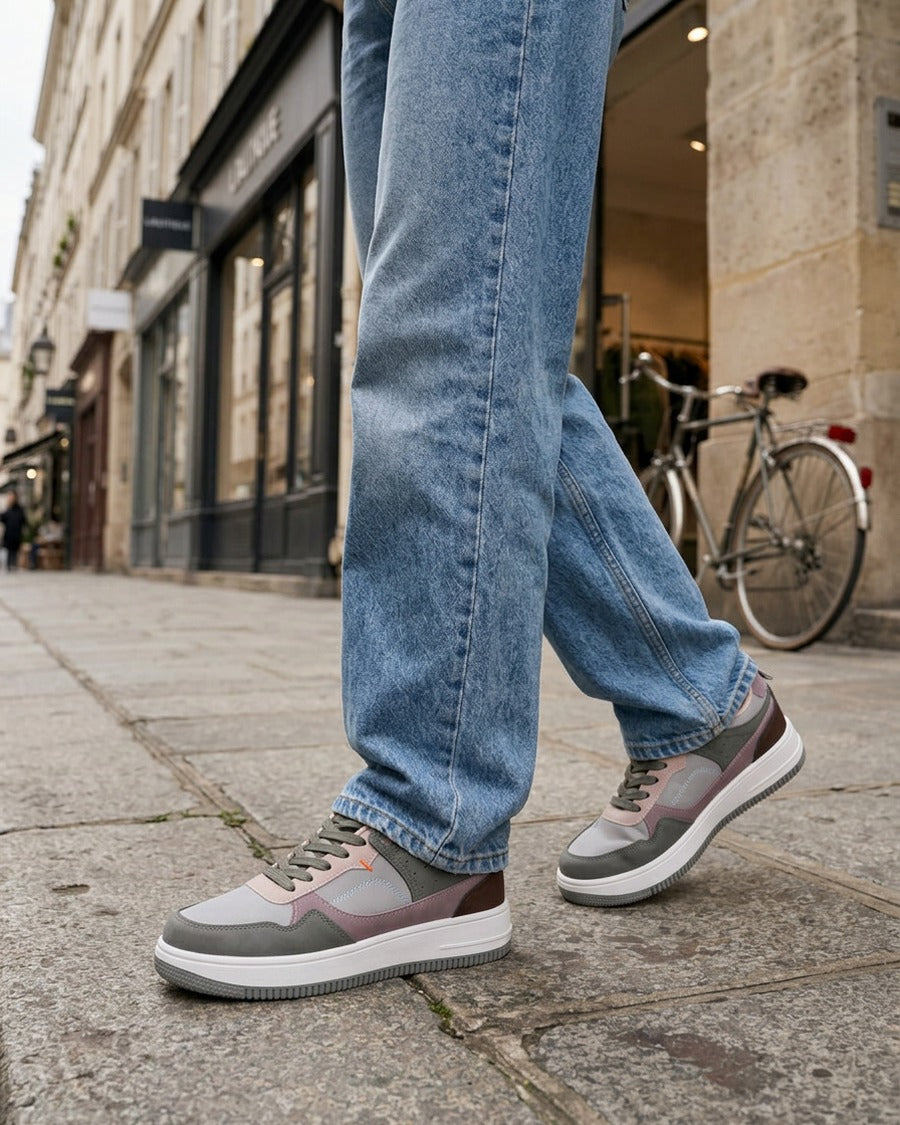 Baskets effet nubuck à semelle épaisse - Vert d&