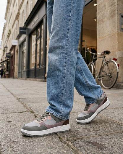 Baskets effet nubuck à semelle épaisse - Vert d&
