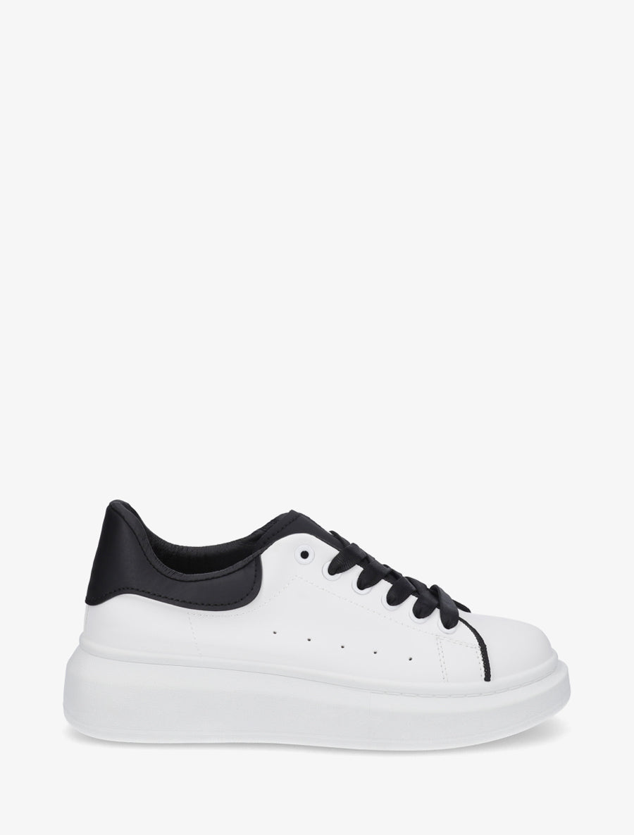 Sneakers en simili bicolore - Noir - 1