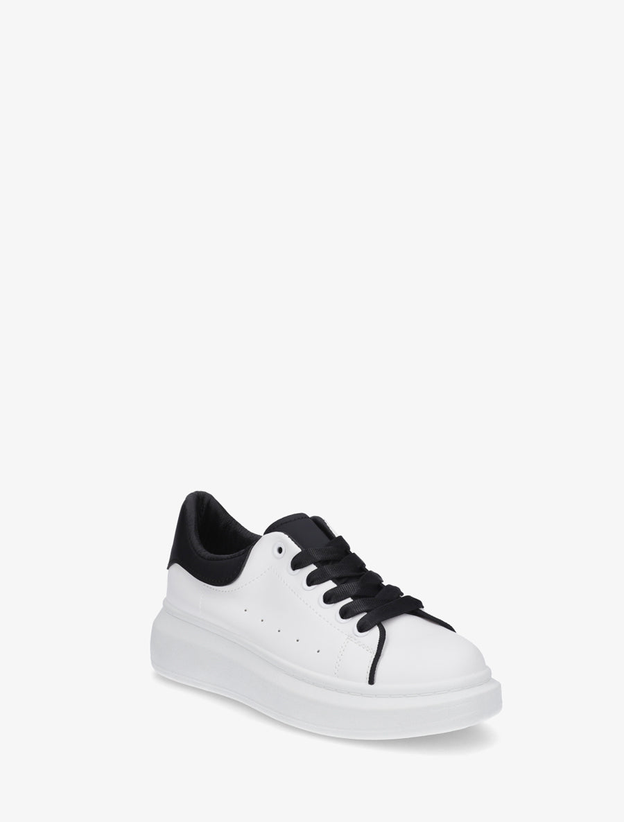 Sneakers en simili bicolore - Noir - 2