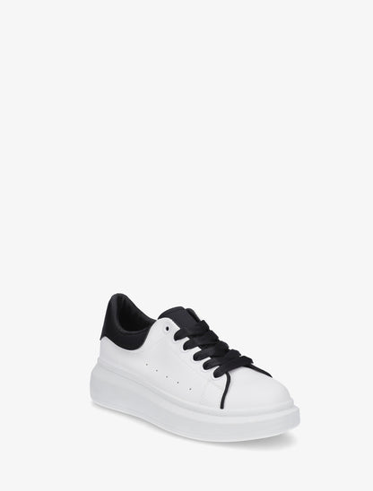 Sneakers en simili bicolore - Noir - 2