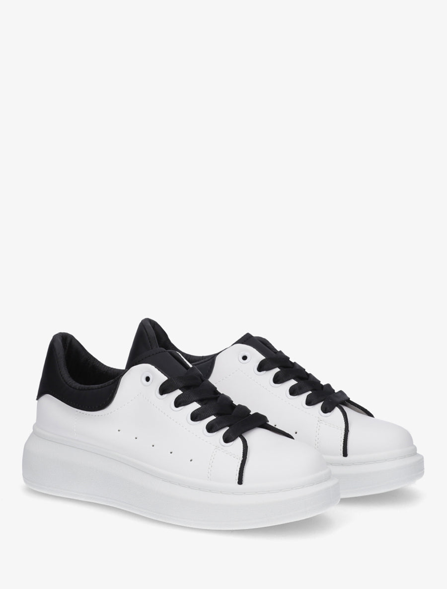 Sneakers en simili bicolore - Noir - 4