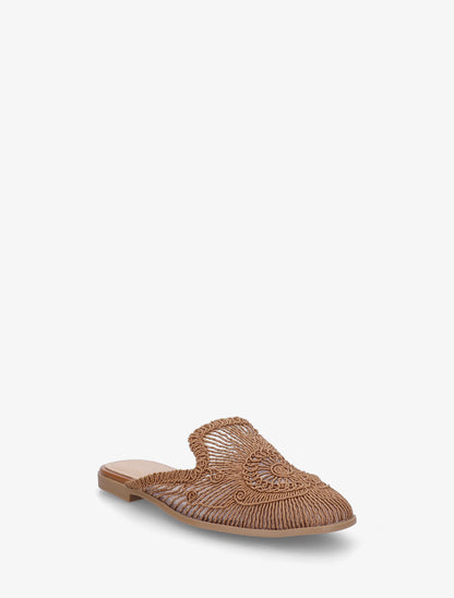 Claquettes plates style cordelettes - Marron - 2