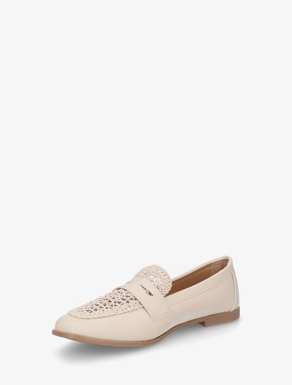 Mocassins en simili et macramé - Beige - 3