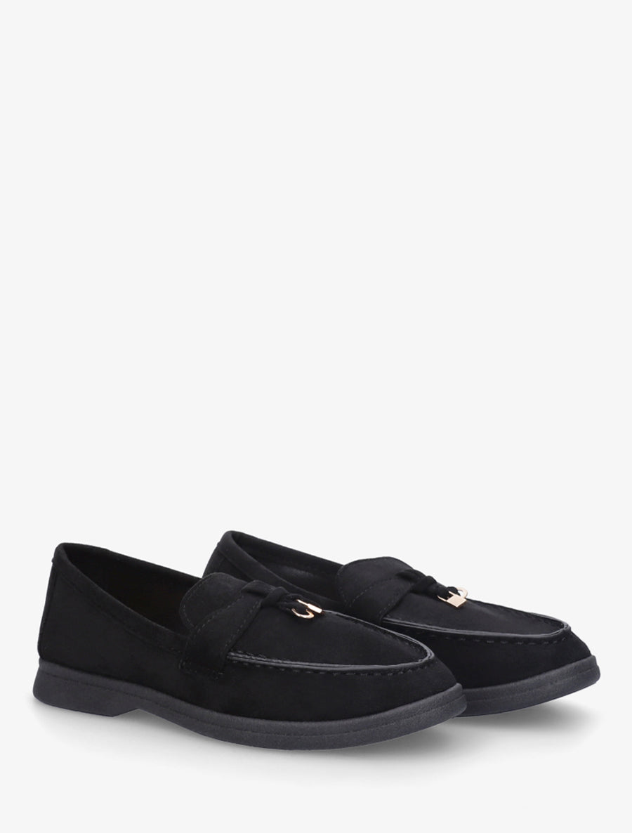 Mocassins en suédine à bijoux - Noir - 4