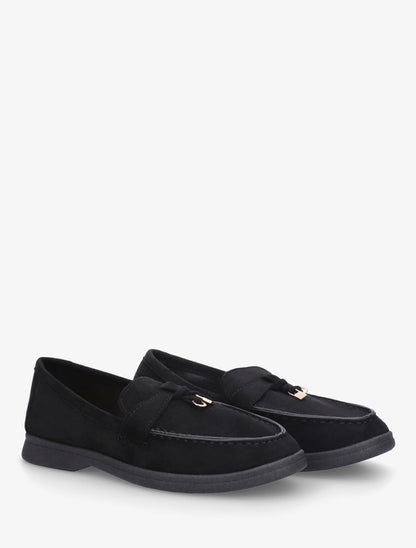 Mocassins en suédine à bijoux - Noir - 4
