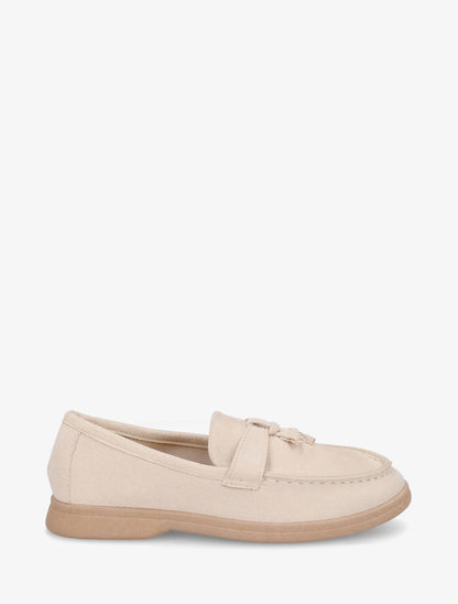Mocassins en suédine à bijoux - Beige clair - 1