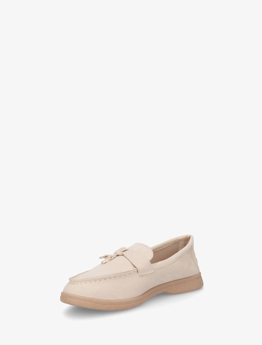 Mocassins en suédine à bijoux - Beige clair - 3