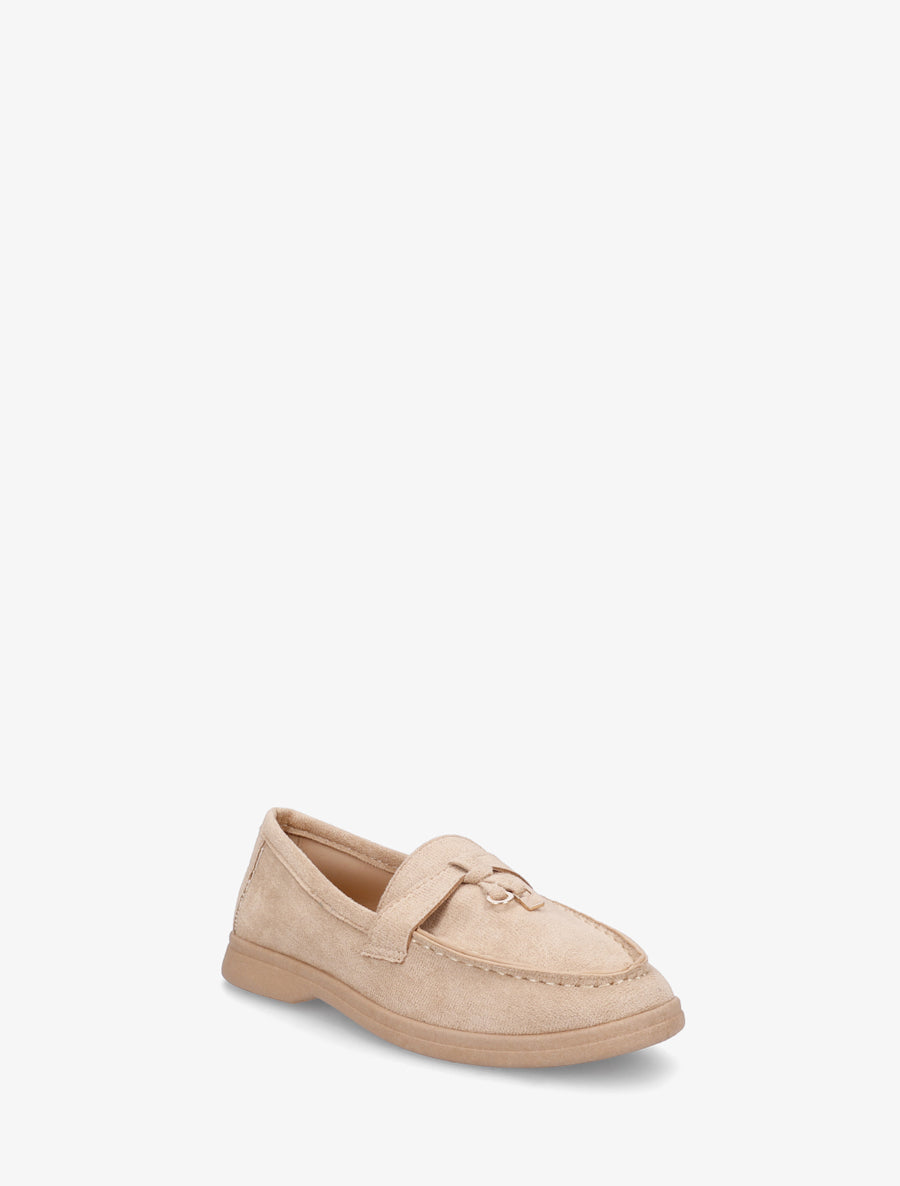 Mocassins en suédine à bijoux - Taupe - 2
