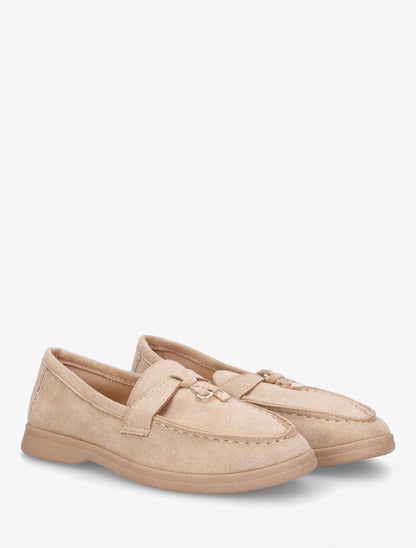 Mocassins en suédine à bijoux - Taupe - 4