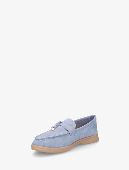Mocassins en suédine à bijoux - Bleu clair - 3