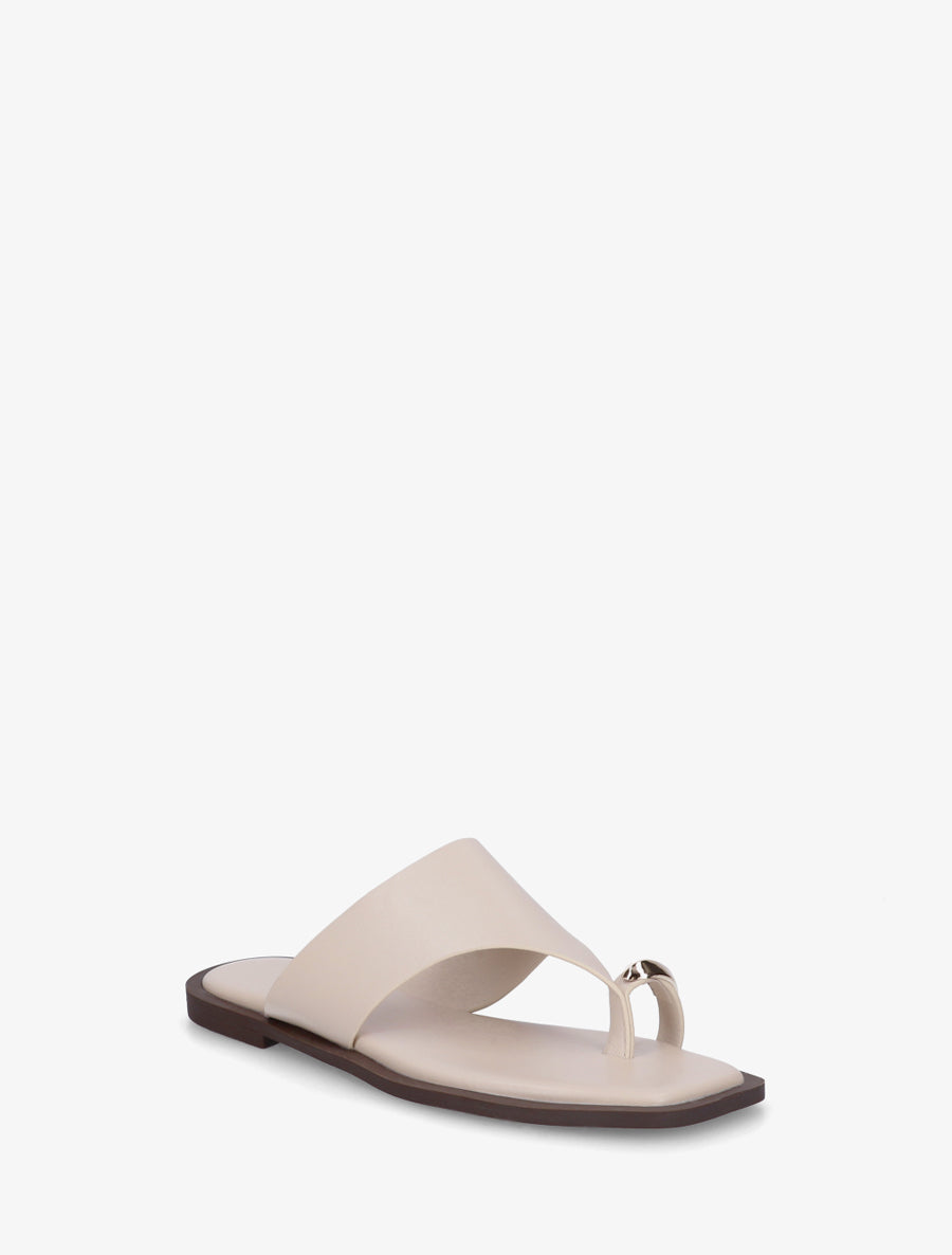 Mules plates à entre-doigt bijou - Beige - 2