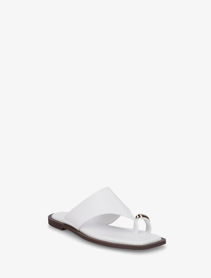 Mules plates à entre-doigt bijou - Blanc - 2