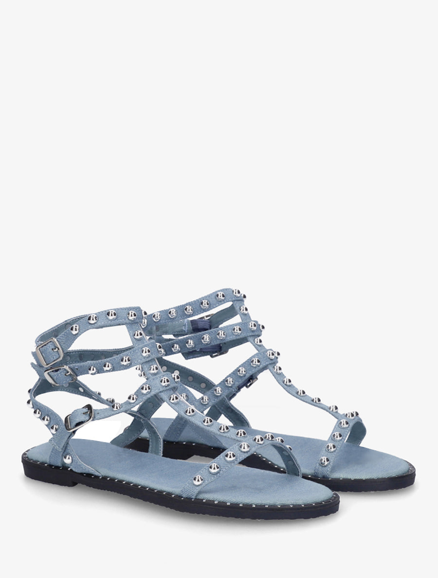 Spartiates montantes à clous - Bleu denim - 4