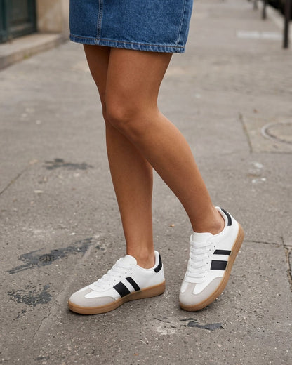Sneakers à bandes contrastantes - Blanc
