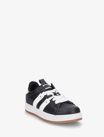 Sneakers unies à bandes contrastantes - Noir - 2