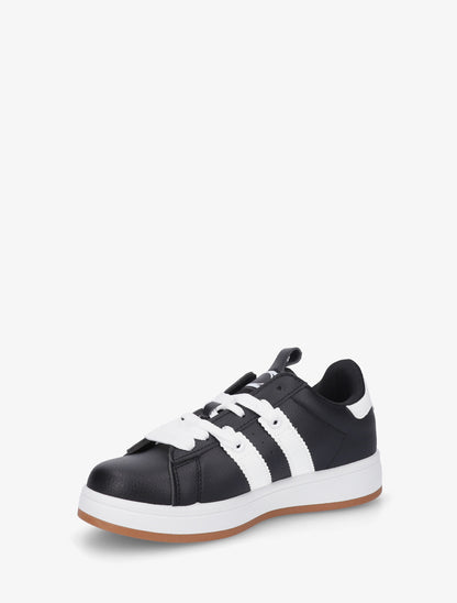 Sneakers unies à bandes contrastantes - Noir - 3