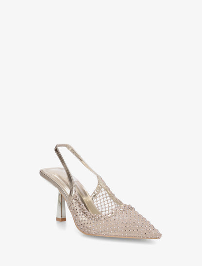 Escarpins pointu à strass - Or - 2